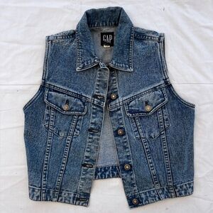 GAP Blue Denim Vest with Button Accents